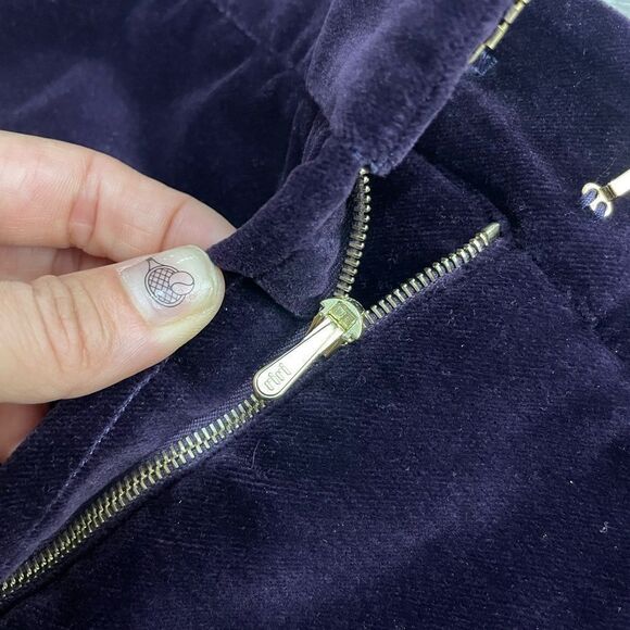 St John Collection Deep Purple Velvet Pants Size 12 - Picture 6 of 8